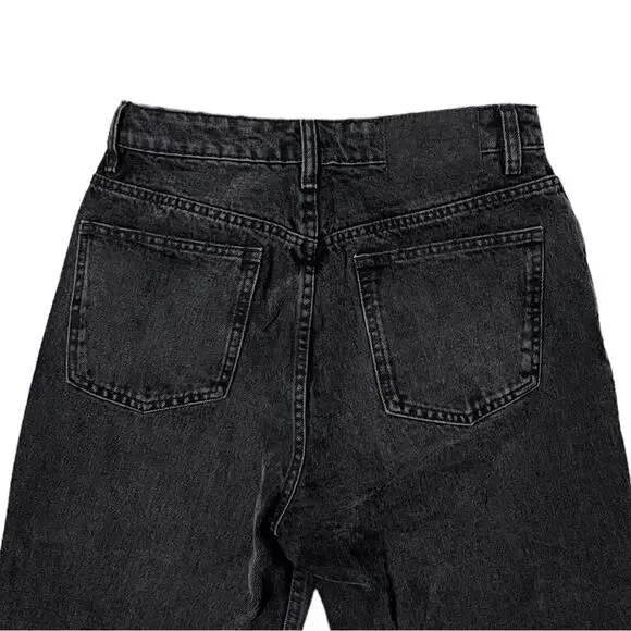 Zara Distressed High Rise Mom Jeans Black Size 6 - Picture 4 of 5